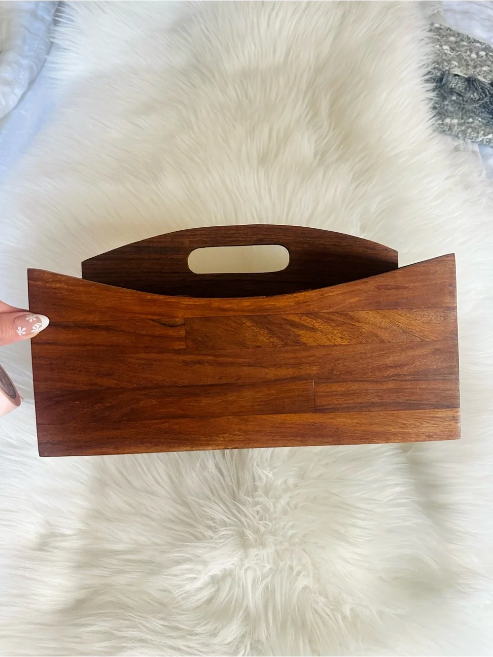 Crate&Barrel Wooden Caddy Organizer - Brown